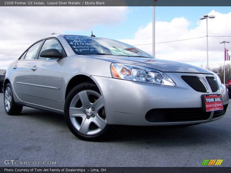 Liquid Silver Metallic / Ebony Black 2008 Pontiac G6 Sedan