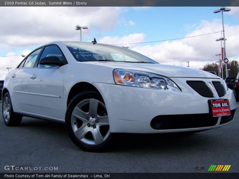 Summit White / Ebony 2009 Pontiac G6 Sedan