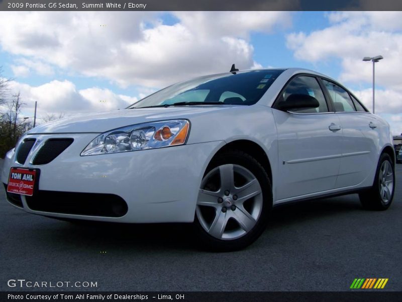 Summit White / Ebony 2009 Pontiac G6 Sedan