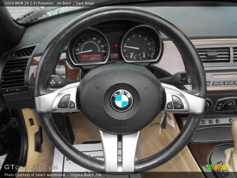 Jet Black / Dark Beige 2004 BMW Z4 2.5i Roadster