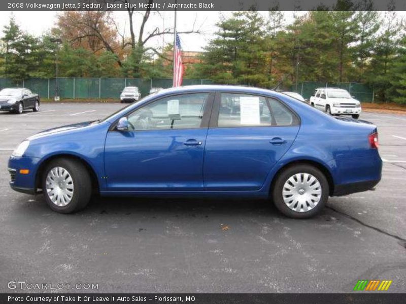 Laser Blue Metallic / Anthracite Black 2008 Volkswagen Jetta S Sedan
