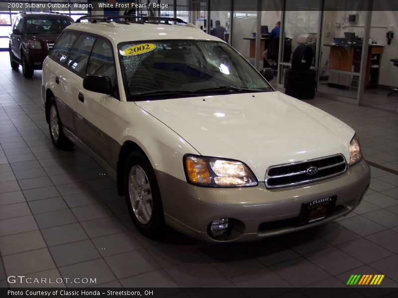 White Frost Pearl / Beige 2002 Subaru Outback Wagon
