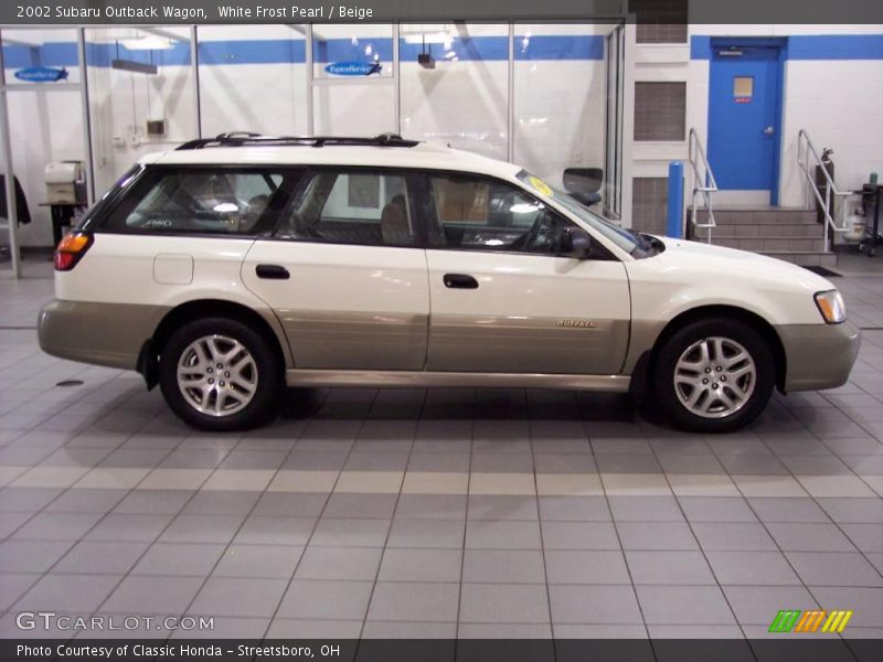 White Frost Pearl / Beige 2002 Subaru Outback Wagon