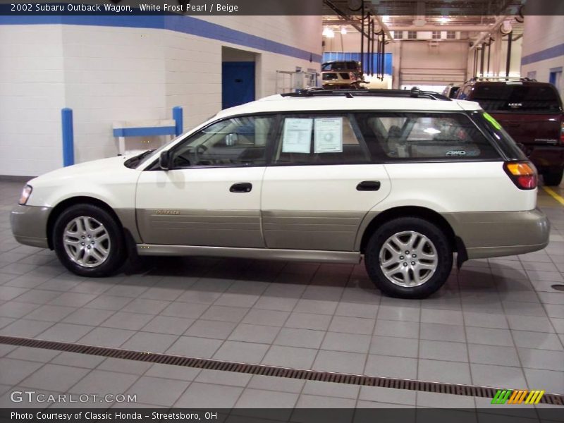 White Frost Pearl / Beige 2002 Subaru Outback Wagon