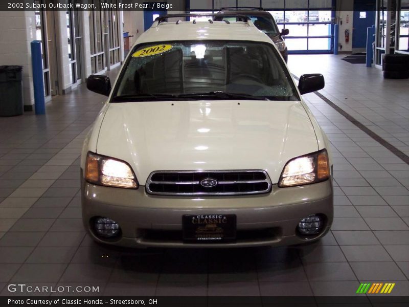 White Frost Pearl / Beige 2002 Subaru Outback Wagon