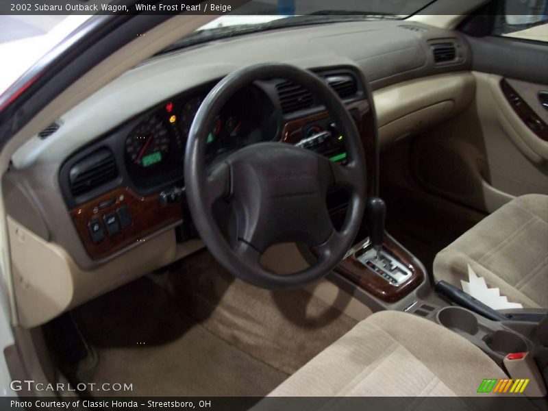 White Frost Pearl / Beige 2002 Subaru Outback Wagon