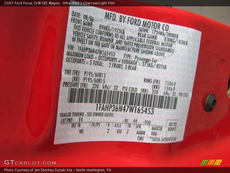 Infra-Red / Charcoal/Light Flint 2007 Ford Focus ZXW SES Wagon