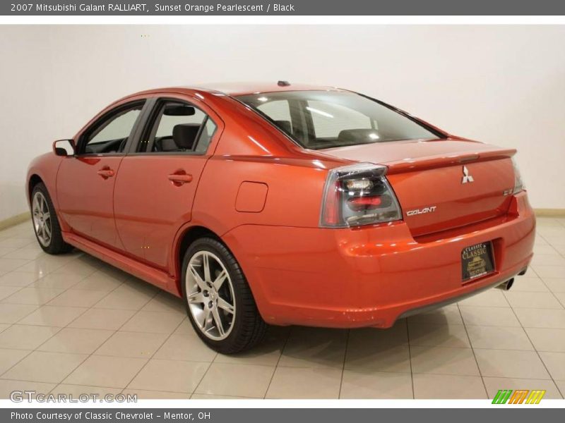 Sunset Orange Pearlescent / Black 2007 Mitsubishi Galant RALLIART