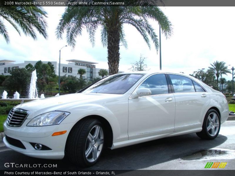 Arctic White / Cashmere/Savanna 2008 Mercedes-Benz S 550 Sedan