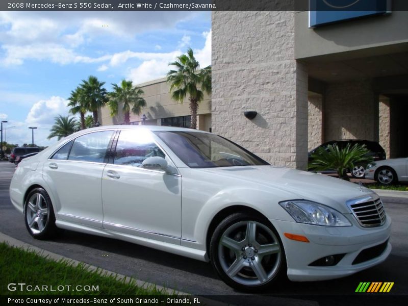 Arctic White / Cashmere/Savanna 2008 Mercedes-Benz S 550 Sedan