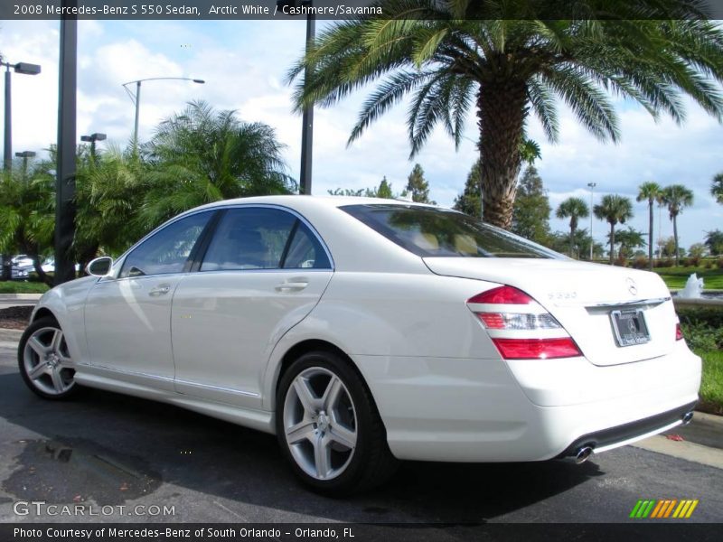 Arctic White / Cashmere/Savanna 2008 Mercedes-Benz S 550 Sedan