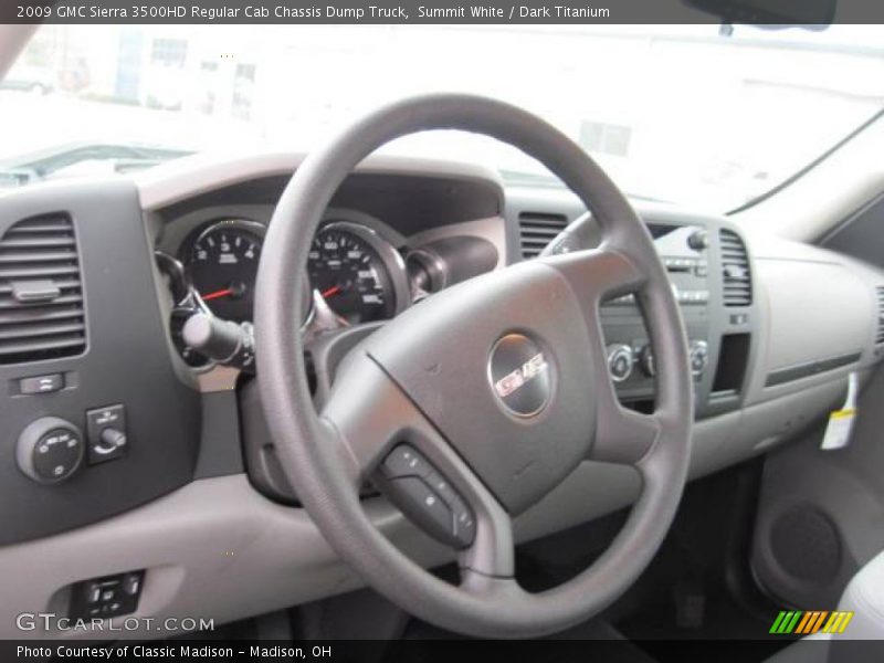 Summit White / Dark Titanium 2009 GMC Sierra 3500HD Regular Cab Chassis Dump Truck