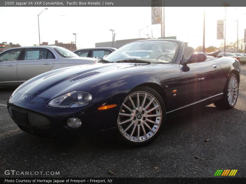 Pacific Blue Metallic / Ivory 2005 Jaguar XK XKR Convertible