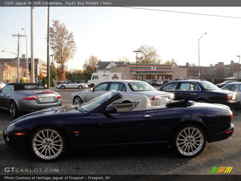 Pacific Blue Metallic / Ivory 2005 Jaguar XK XKR Convertible