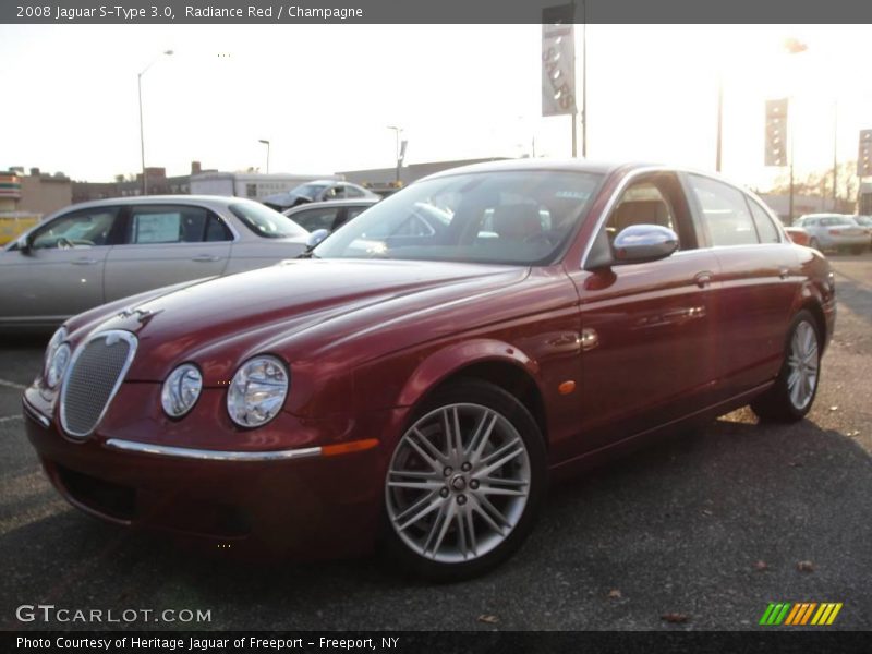 Radiance Red / Champagne 2008 Jaguar S-Type 3.0