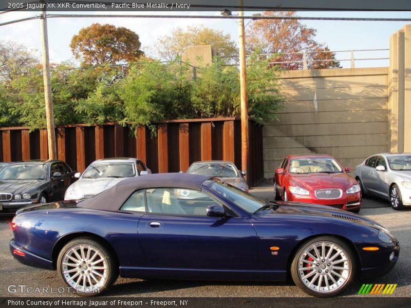 Pacific Blue Metallic / Ivory 2005 Jaguar XK XKR Convertible