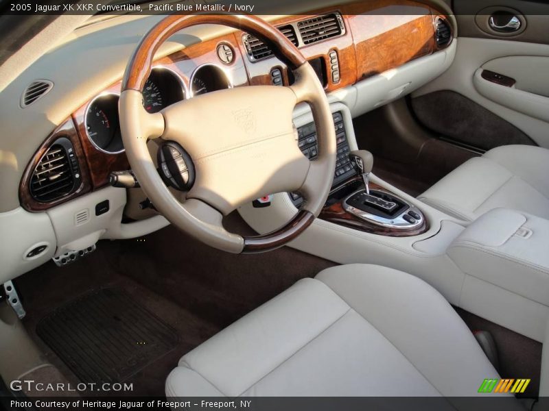 Pacific Blue Metallic / Ivory 2005 Jaguar XK XKR Convertible
