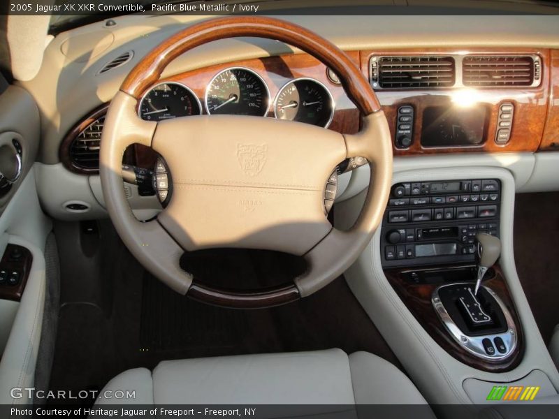 Pacific Blue Metallic / Ivory 2005 Jaguar XK XKR Convertible
