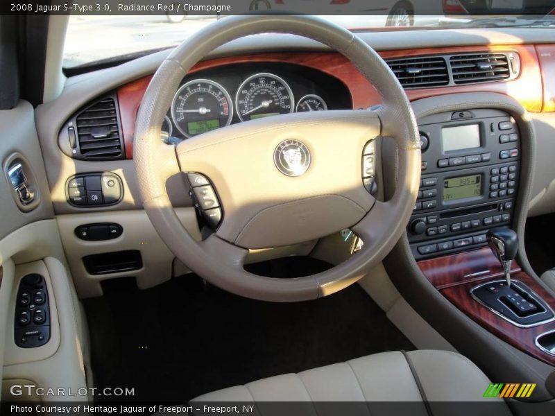 Radiance Red / Champagne 2008 Jaguar S-Type 3.0