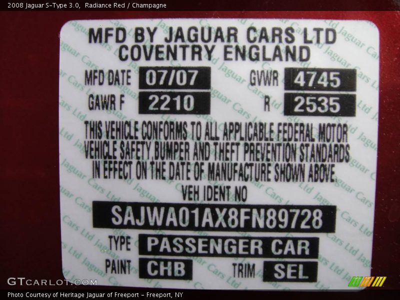 Radiance Red / Champagne 2008 Jaguar S-Type 3.0