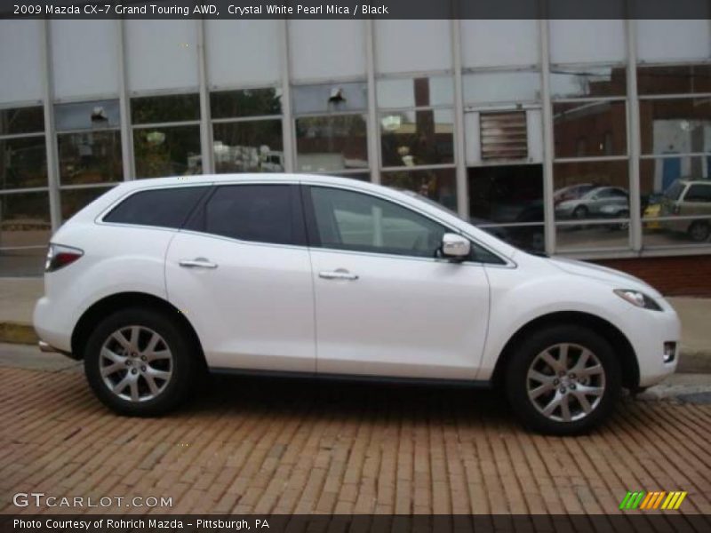 Crystal White Pearl Mica / Black 2009 Mazda CX-7 Grand Touring AWD