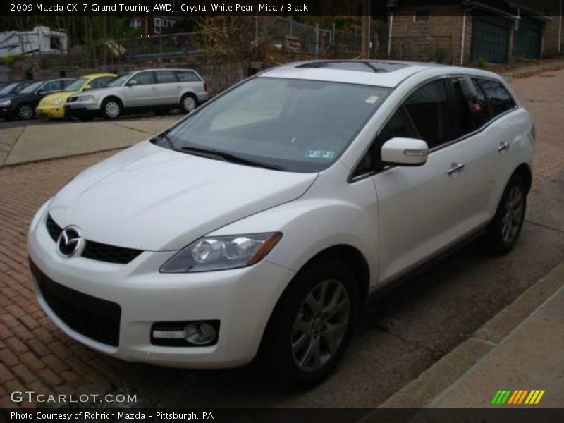 Crystal White Pearl Mica / Black 2009 Mazda CX-7 Grand Touring AWD