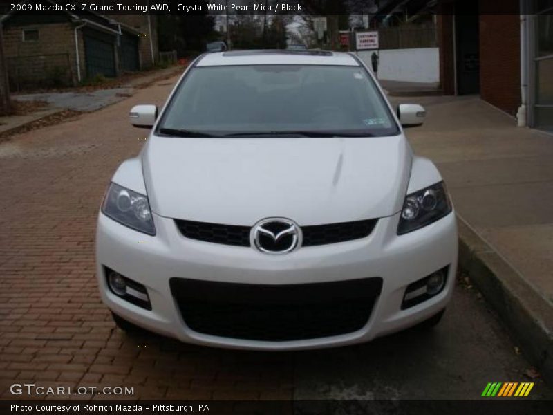 Crystal White Pearl Mica / Black 2009 Mazda CX-7 Grand Touring AWD