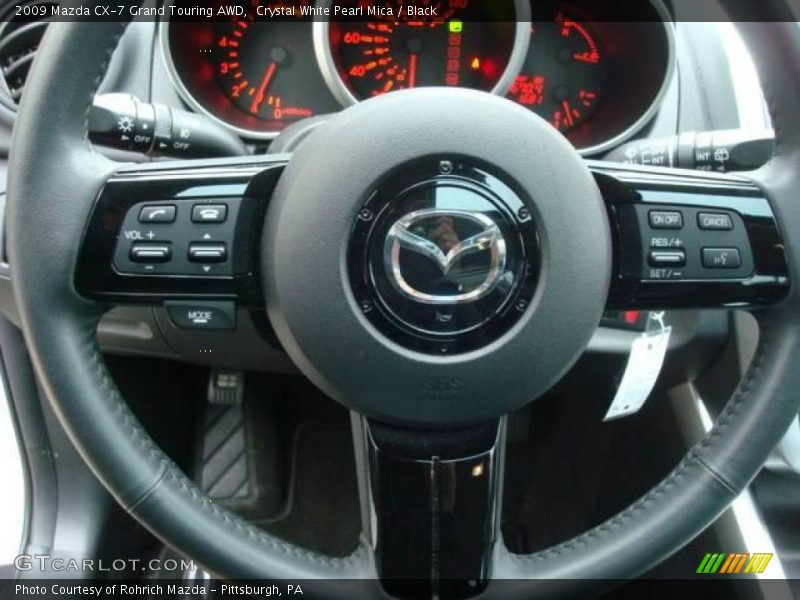 Crystal White Pearl Mica / Black 2009 Mazda CX-7 Grand Touring AWD