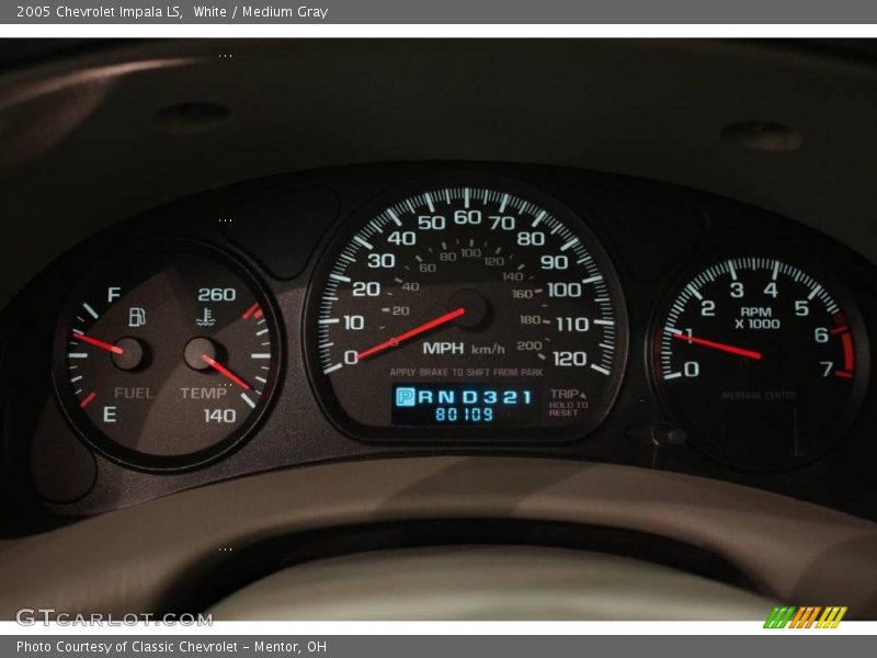 White / Medium Gray 2005 Chevrolet Impala LS