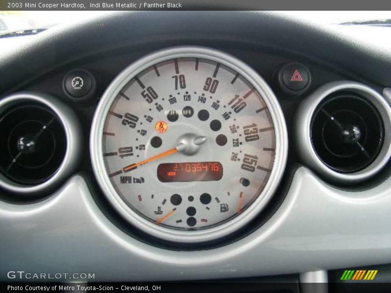 Indi Blue Metallic / Panther Black 2003 Mini Cooper Hardtop