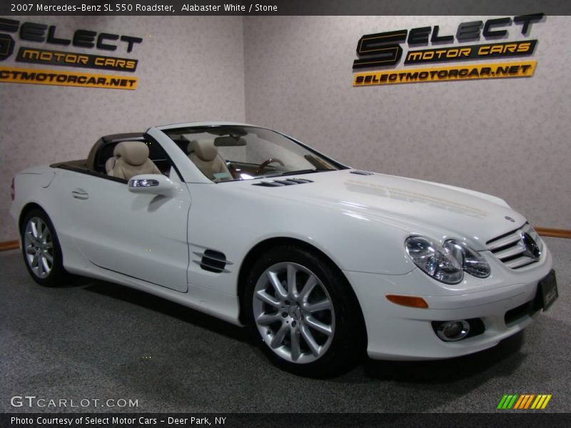 Alabaster White / Stone 2007 Mercedes-Benz SL 550 Roadster