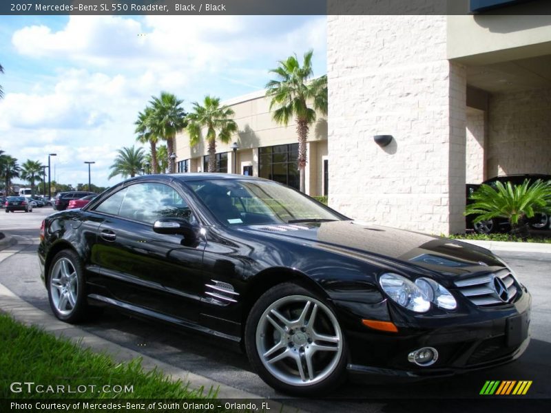 Black / Black 2007 Mercedes-Benz SL 550 Roadster