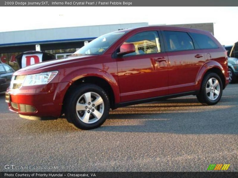 Inferno Red Crystal Pearl / Pastel Pebble Beige 2009 Dodge Journey SXT