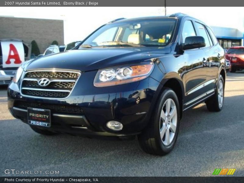 Ebony Black / Beige 2007 Hyundai Santa Fe Limited