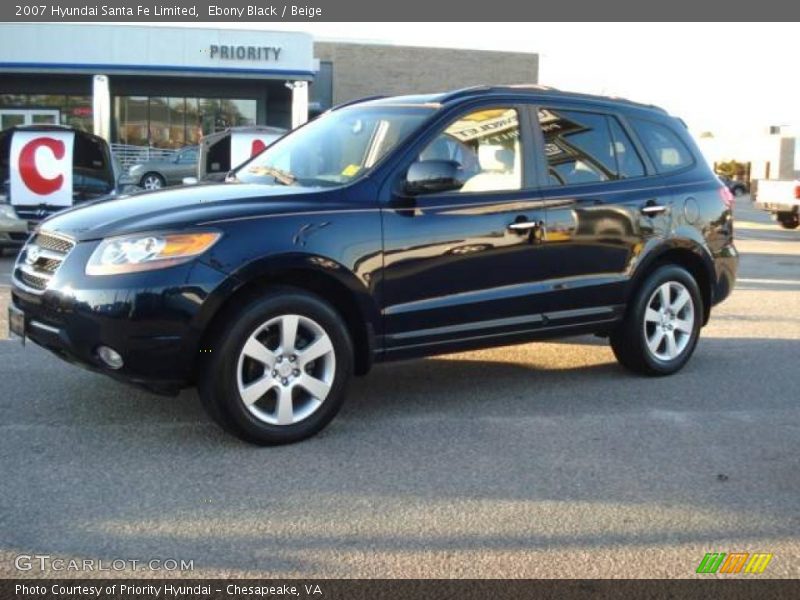 Ebony Black / Beige 2007 Hyundai Santa Fe Limited