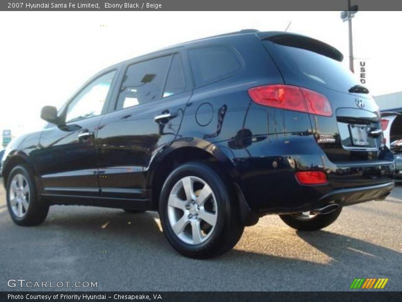 Ebony Black / Beige 2007 Hyundai Santa Fe Limited