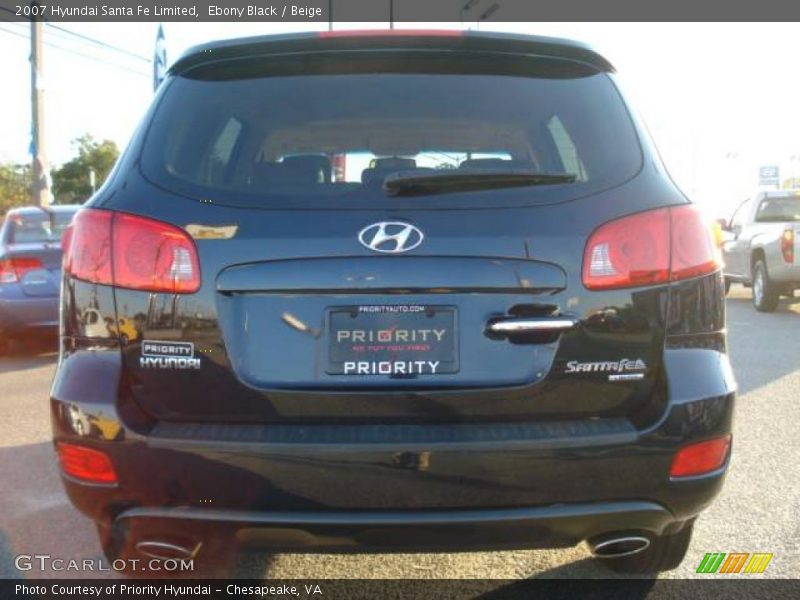 Ebony Black / Beige 2007 Hyundai Santa Fe Limited