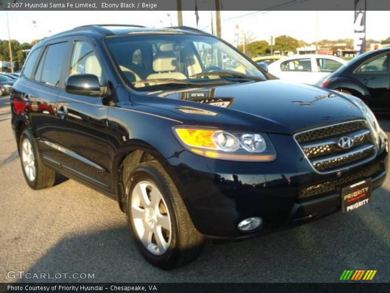 Ebony Black / Beige 2007 Hyundai Santa Fe Limited