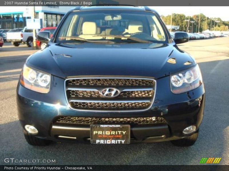 Ebony Black / Beige 2007 Hyundai Santa Fe Limited