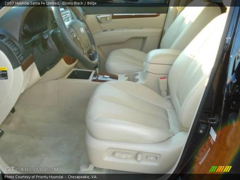 Ebony Black / Beige 2007 Hyundai Santa Fe Limited