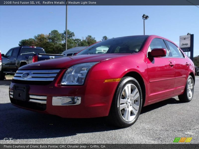 Redfire Metallic / Medium Light Stone 2008 Ford Fusion SEL V6