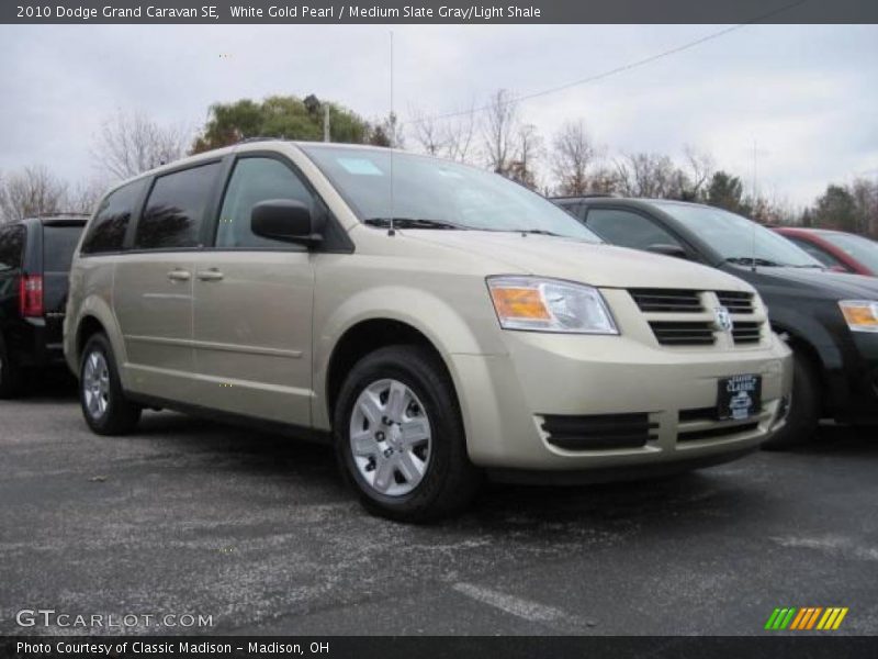 White Gold Pearl / Medium Slate Gray/Light Shale 2010 Dodge Grand Caravan SE