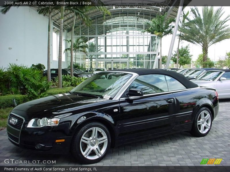 Brilliant Black / Beige 2008 Audi A4 2.0T Cabriolet