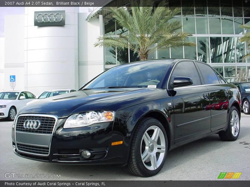 Brilliant Black / Beige 2007 Audi A4 2.0T Sedan