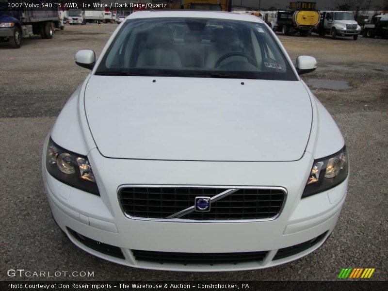 Ice White / Dark Beige/Quartz 2007 Volvo S40 T5 AWD