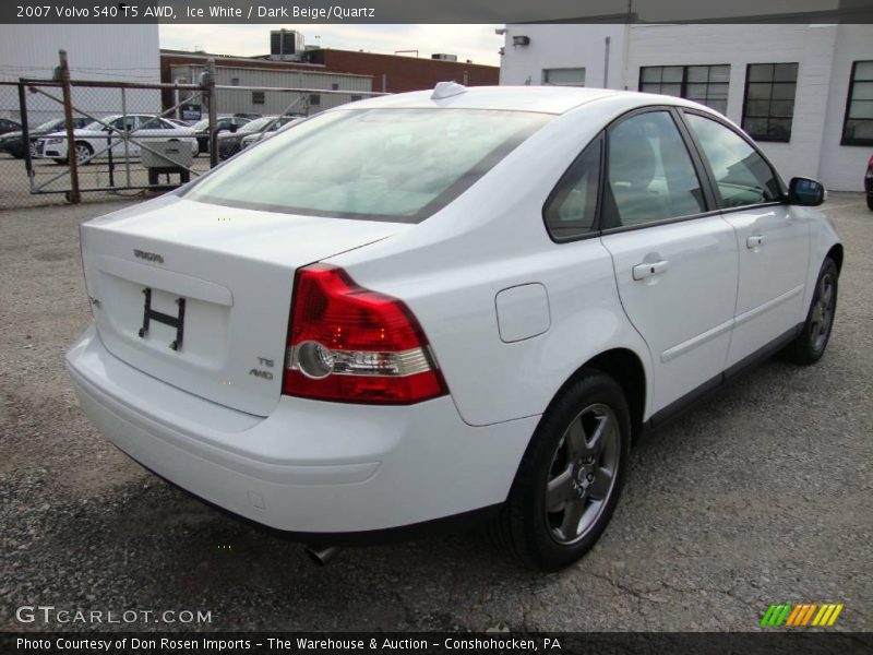 Ice White / Dark Beige/Quartz 2007 Volvo S40 T5 AWD
