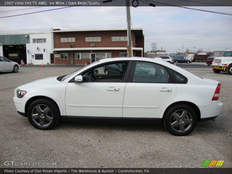 Ice White / Dark Beige/Quartz 2007 Volvo S40 T5 AWD