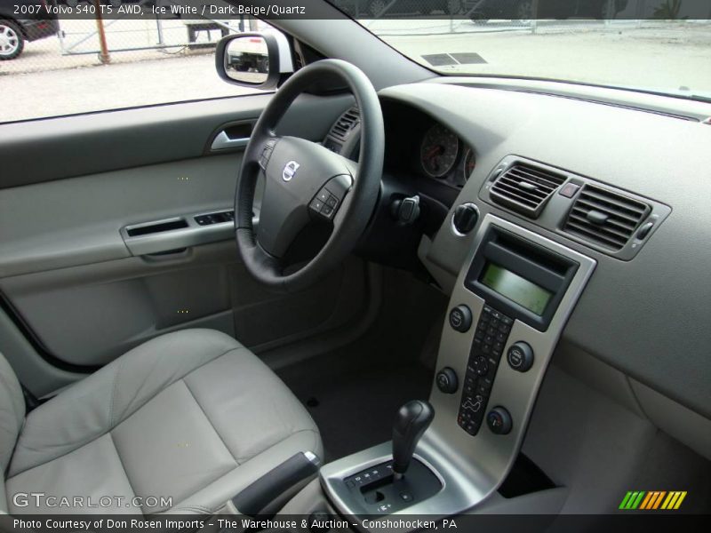 Ice White / Dark Beige/Quartz 2007 Volvo S40 T5 AWD