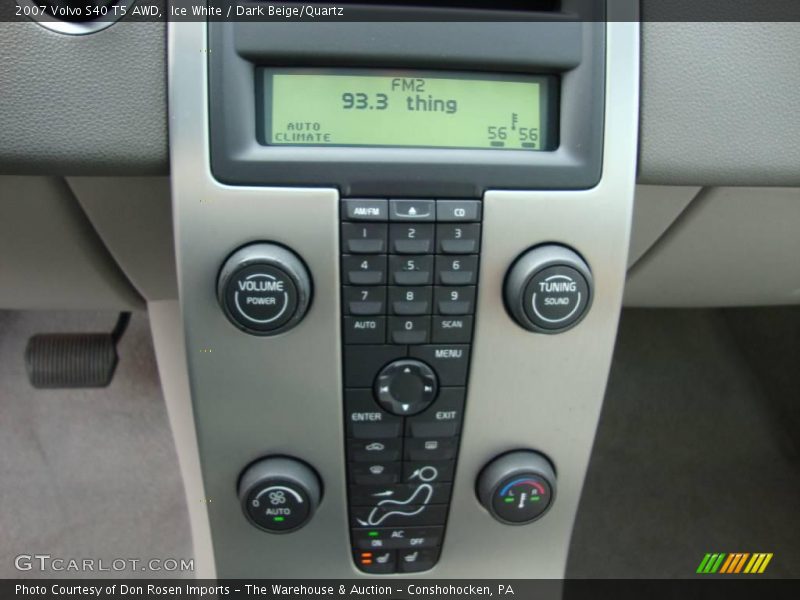 Ice White / Dark Beige/Quartz 2007 Volvo S40 T5 AWD