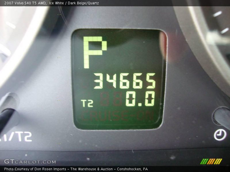 Ice White / Dark Beige/Quartz 2007 Volvo S40 T5 AWD